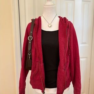 Sonoma Women's Burgundy Zip-Up Jacket